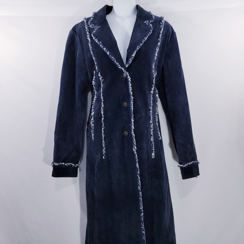 Wilsons Leather Womens Suede Trench long Coat Fest